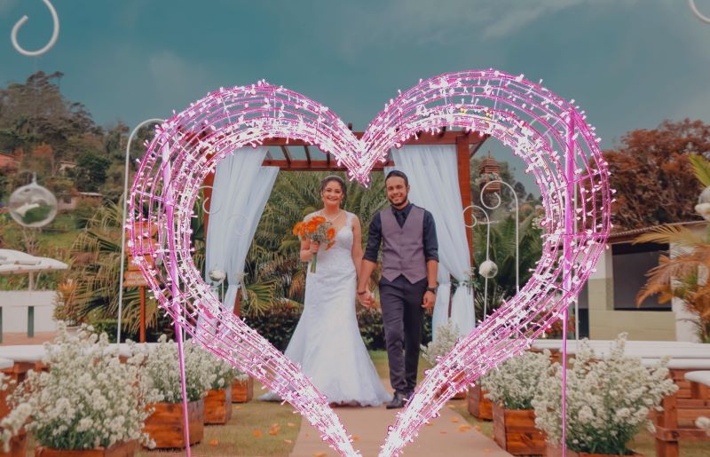 ハートフォトスポット W1.7m×H1.5m 電源付の商品画像