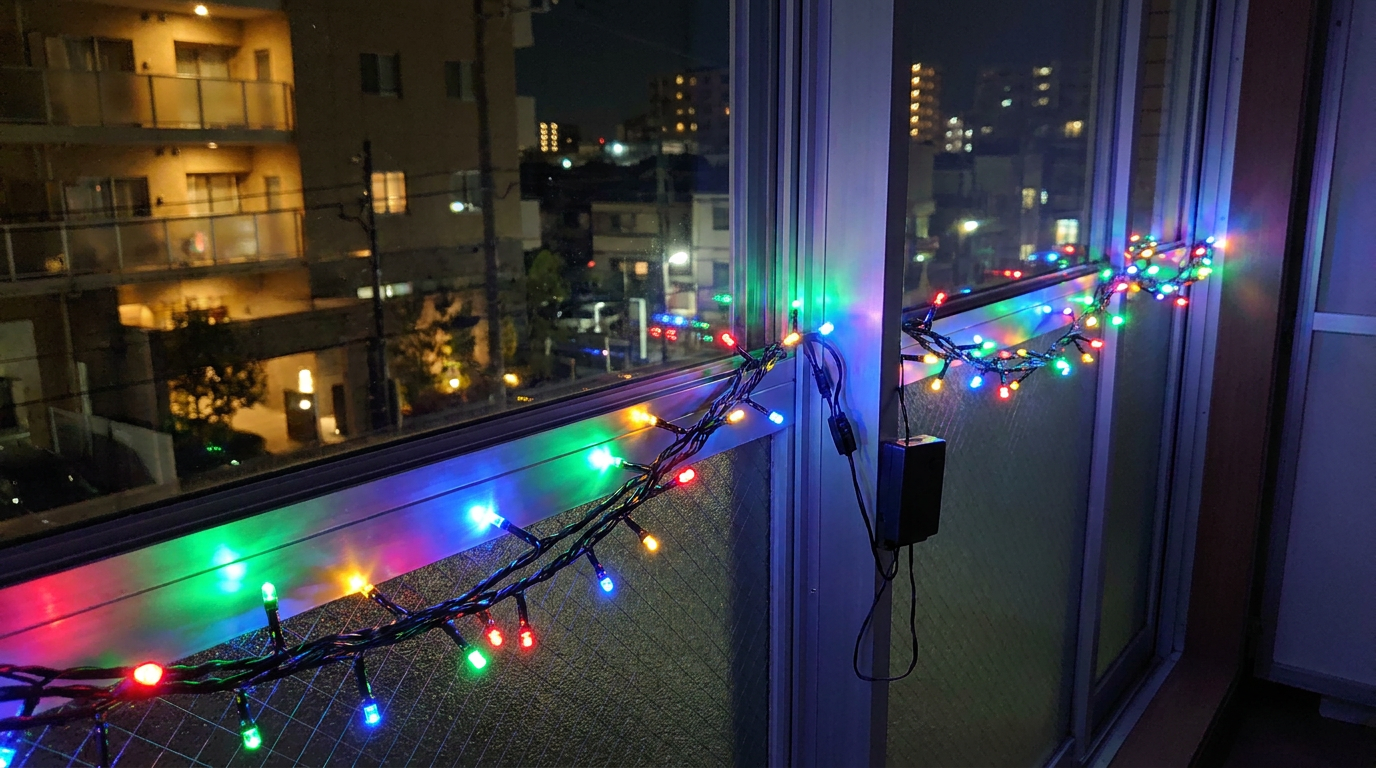 ベランダイルミネーション入門！室内用ライト活用術