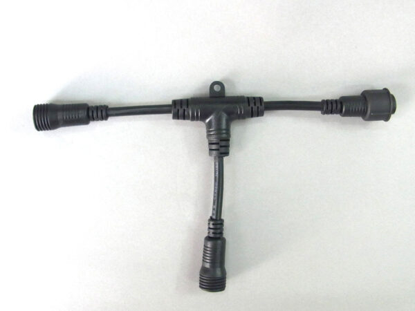 T型コネクター 20×10cm ブラック（2芯スリムライト・フラッシュストレートライト・グリッターライト用）の商品画像