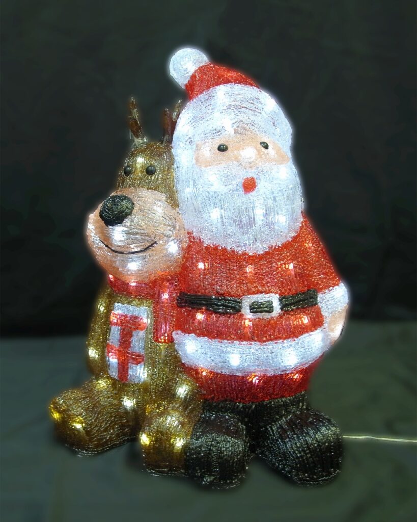 サンタ＆トナカイペア アダプター付 常点灯の商品画像