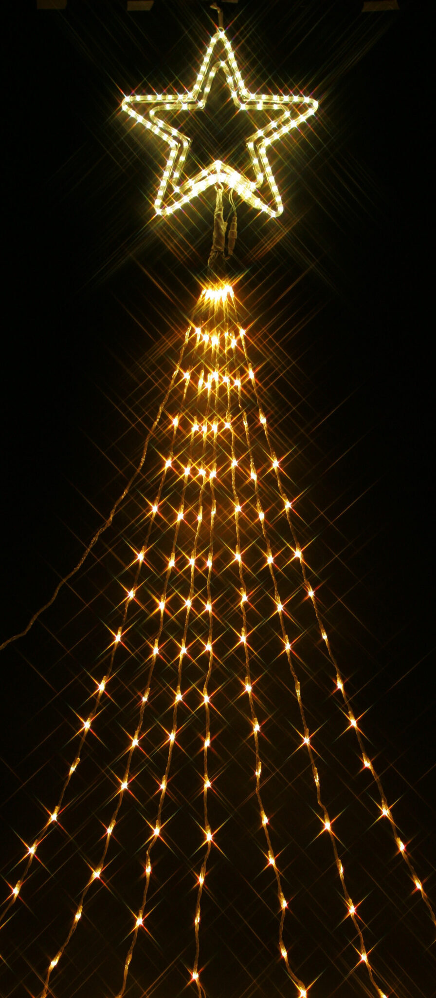 ドレープライト 3m トップスター付 カラー選択可 コントローラー付プラグコード 電源付 連結不可の商品画像