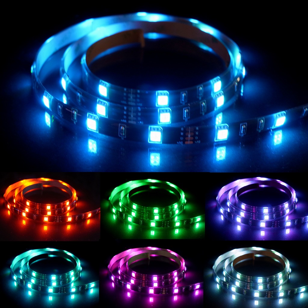 USBテープライト 1m RGB 室内用 USB給電式 電池ボックス付 連結不可の商品画像