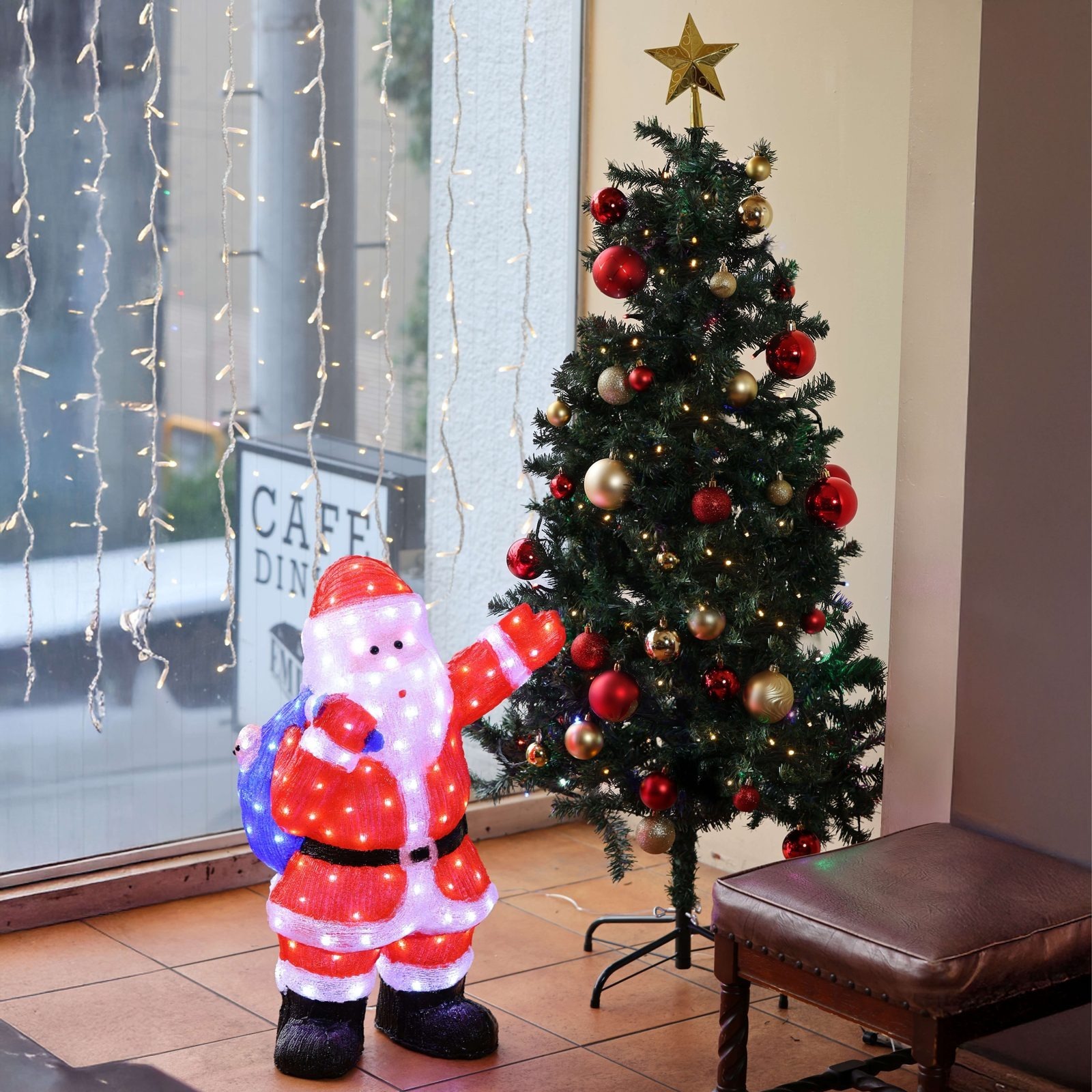【レンタル】クリスマスツリー150cm LEDライト サンタライトセット