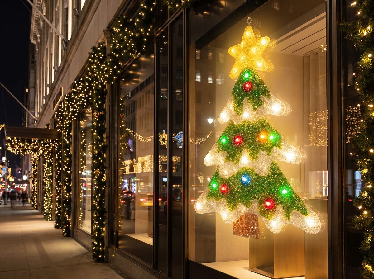 ウィンドウモチーフ クリスマスツリーの設置イメージ