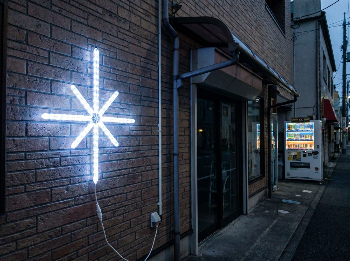スパークルモチーフライトを壁面に取り付けた設置イメージ