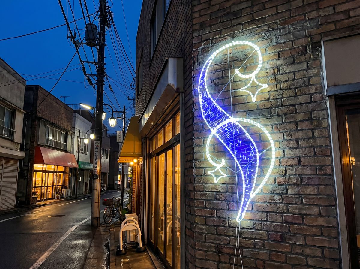 ストリートモチーフAを壁面に取り付けた設置イメージ