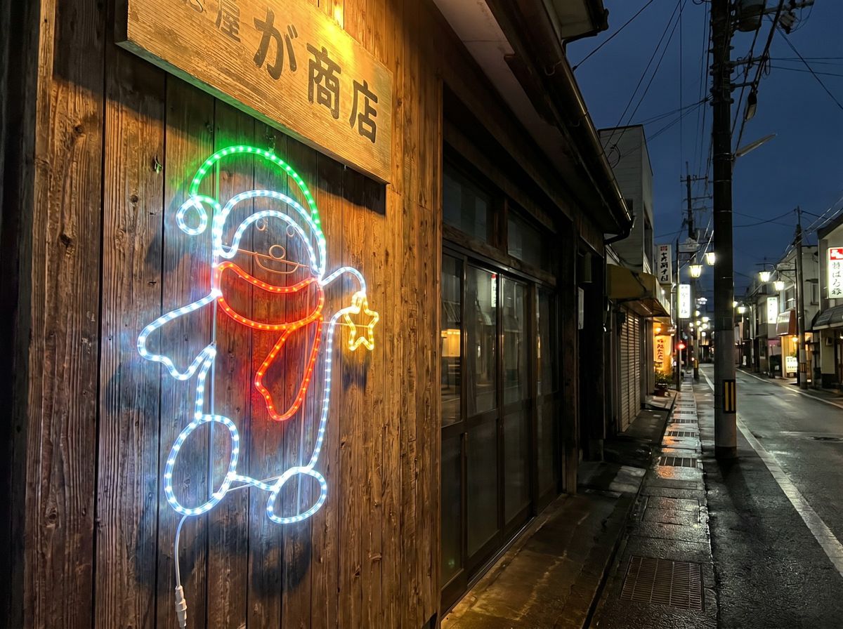 スタースノーマンを壁面に取り付けた設置イメージ