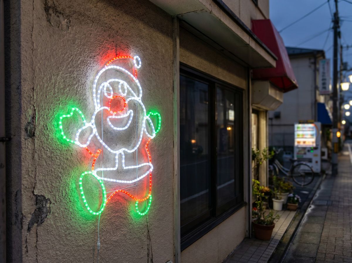 スキップサンタを壁面に取り付けた設置イメージ