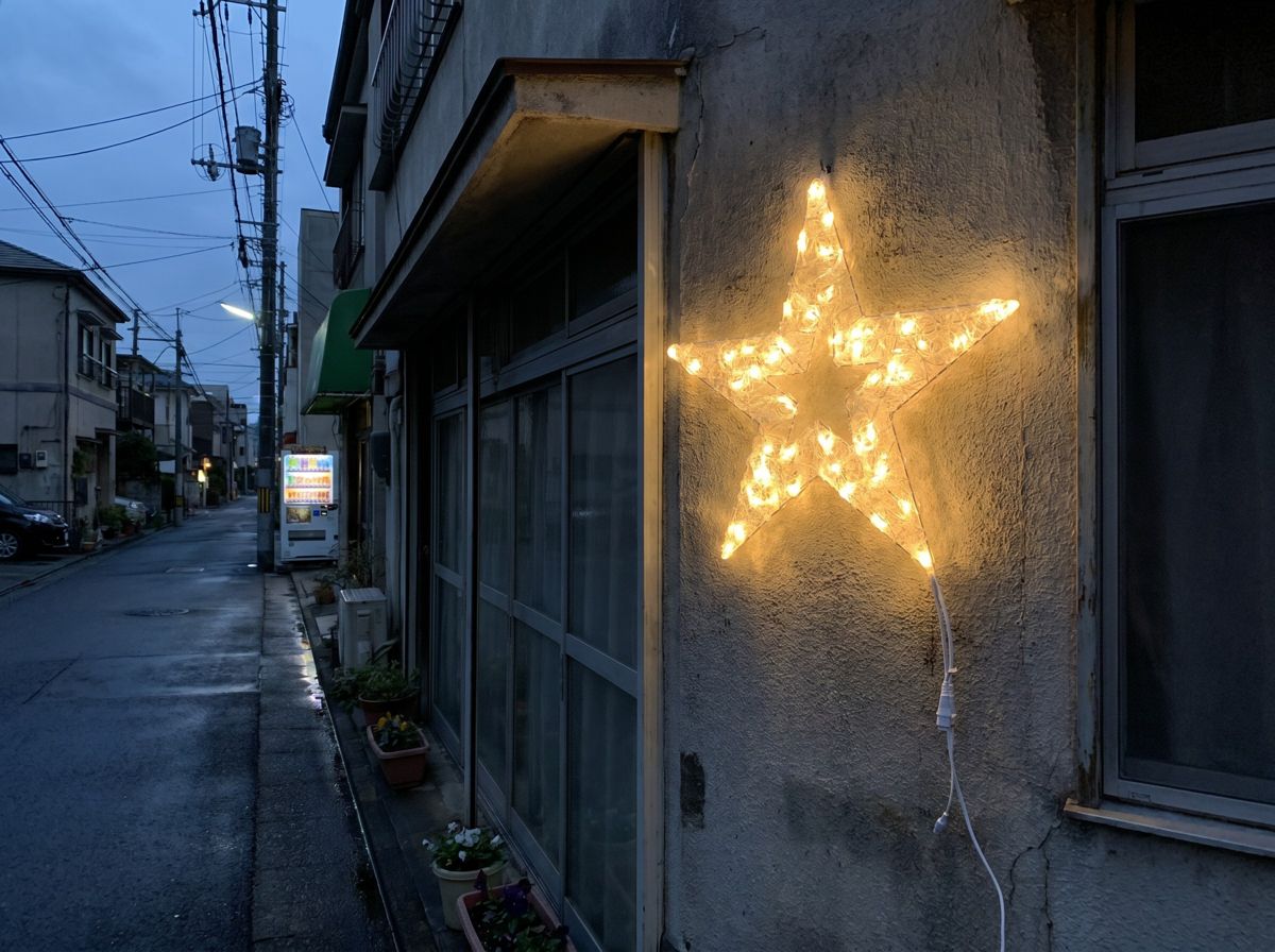 クリスタルスター50cmを壁面に取り付けた設置イメージ