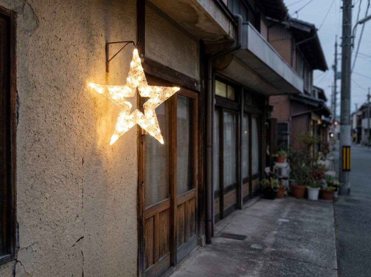 クリスタルスターを壁面に取り付けた設置イメージ