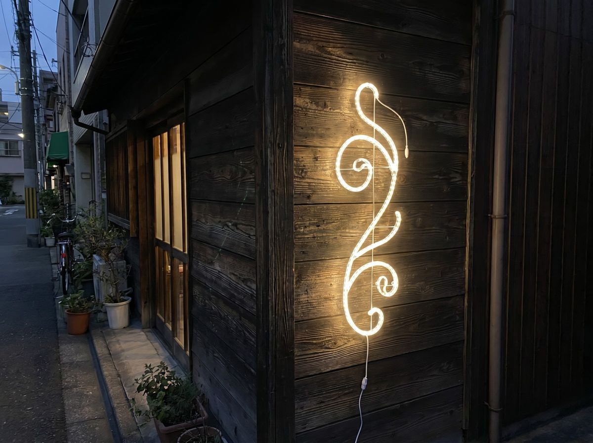 アラベスクF LEDチューブライトを壁面に取り付けた設置イメージ