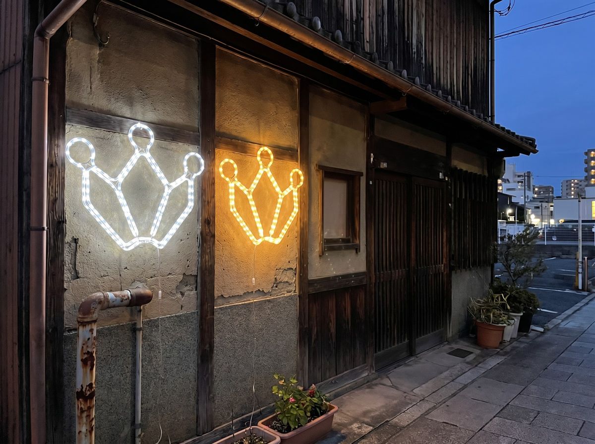 アラベスクE LEDチューブライトを壁面に取り付けた設置イメージ