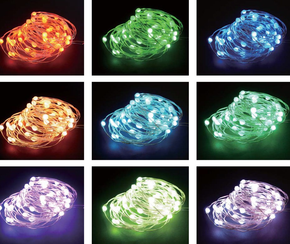 RGBジュエリーライト 50球 室内用 USB給電式 リモコン付 12パターン点滅 連結不可の商品画像