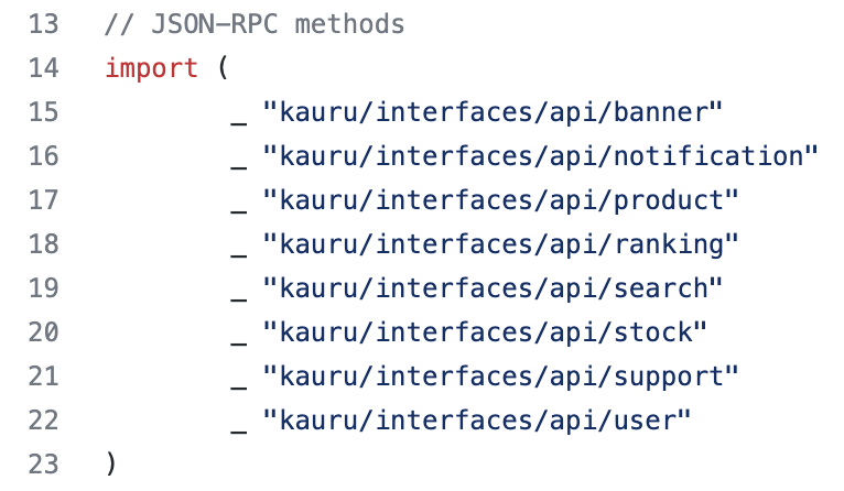 APIs the Kauru supported at version 1.0.0