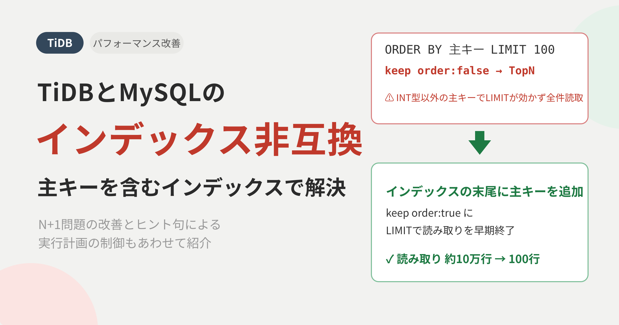 メルカリにおけるTiDB改善の取り組み：インデックス非互換への対応