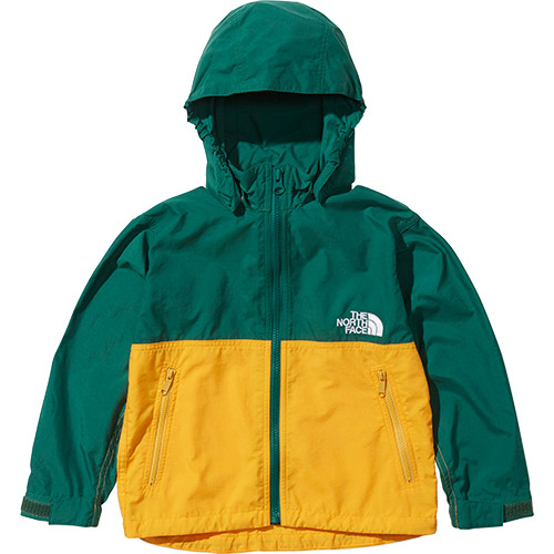 ノースフェイス THE NORTH FACE キッズ コート コンパクトジャケット Compact Jacket エバーグリーン×サミットゴールド NPJ22210 EG