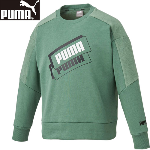 プーマ PUMA キッズ トレーニングウェア スウェット アルファホリデークルー FL B ディープフォレスト 672653 25 スポーツウェア