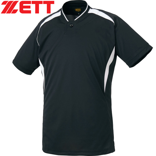 ゼット ZETT メンズ レディース 野球ウェア 練習用シャツ プルオーバー ベースボールシャツ ブラック×ホワイト BOT741 1911 半袖