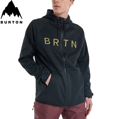 バートン BURTON パーカー メンズ クラウン ウェザープルーフ フルジップ フリース トゥルーブラック 220231 05002 フーディ フード