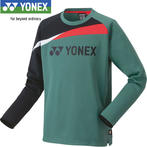 ヨネックス YONEX メンズ レディース バドミントン トレーニングウェア ライトトレーナー グレイッシュグリーン 31051 267 長袖