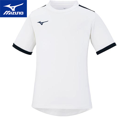 ミズノ MIZUNO キッズ ベーシックフィールドシャツ ホワイト×ドレスネイビー P2MA1120 71 半袖 Tシャツ トップス スポーツウェア