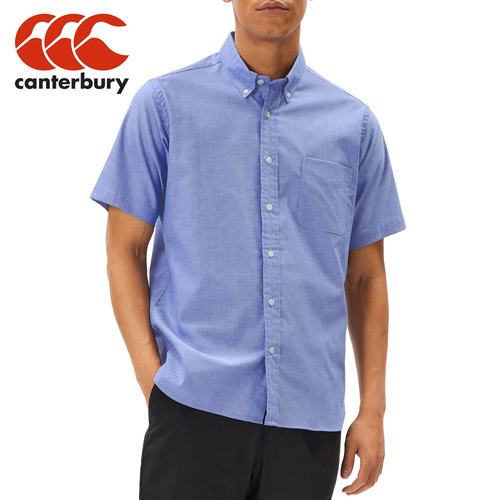 カンタベリー CANTERBURY メンズ ポロシャツ アールプラス ショートスリーブ ストレッチボタンダウンシャツ リバーブルー RP34077 27