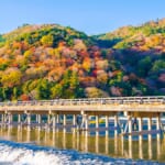 嵐山　紅葉の渡月橋【京都観光】