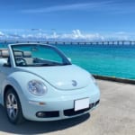 宮古島のV-VISIONレンタカー　ニュービートルカブリオレ　アクエリアスブルー