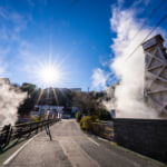 熱川温泉 湯煙の上がる櫓