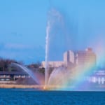 柴山潟の大噴水