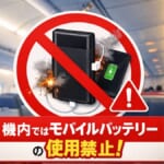 【要注意】モバイルバッテリーは機内使用禁止！