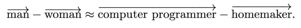 Implicit gender bias in the vector space