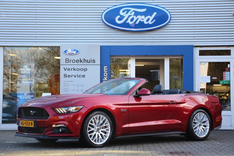 Ford Mustang Convertible 5.0 GT AUTOMAAT | UNIEK: NL-AUTO! | DEALER OH! | FULL OPTION | LEDER | CUSTOM PACK | PDC | STOEL VERWARMING + KOELIN