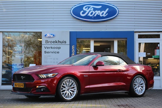 Ford Mustang Convertible 5.0 GT AUTOMAAT | UNIEK: NL-AUTO! | DEALER OH! | FULL OPTION | LEDER | CUSTOM PACK | PDC | STOEL VERWARMING + KOELIN