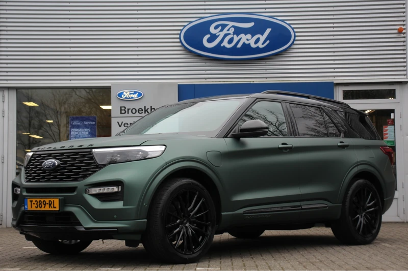 Ford Explorer 3.0 V6 PHEV SPECIAL EDITION | 22" PREMIUM VELGEN | MATTE PINE GREEN | GROOT SCHERM | BTW-AUTO! | STANDKACHEL | LEDER | NAVI | CA