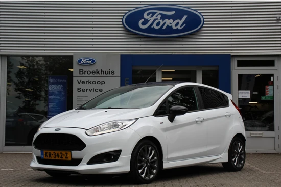 Ford Fiesta 1.0EB ST-LINE | BLACK PACK | NAVI | CLIMA | VOORRUITVERWARMING | CRUISE | PARK SENS | 17' LM. VELGEN | TREKHAAK AFNEEMBAAR | PRA