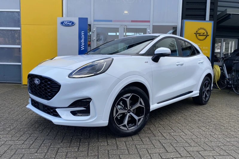 Ford Puma 1.0 EcoBoost Hybrid ST-Line AUTOMAAT |NIEUW VOORRAAD!! |STOEL/STUUR &VOORRUITVERWARMING| CAMERA| ELEKTR. ACHTERKLEP| NAVIGATIE| CLIMATE CONTROL|