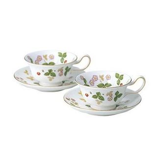 ワイルドストロベリー ティーカップ&ソーサー (ピオニー)ペア WEDGWOOD（ウェッジウッド）のサムネイル画像 1枚目