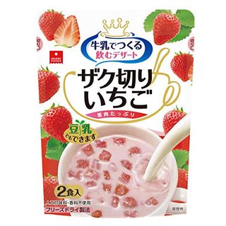 牛乳でつくる飲むデザート ザク切りいちごの画像 1枚目