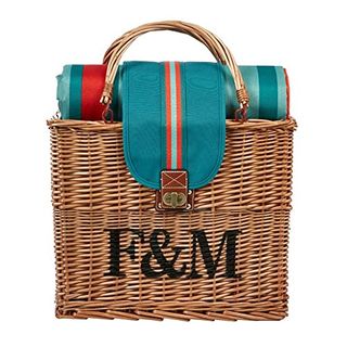 2021年 防水 レジャーシート ピクニックマット 付き 保冷 ウィッカー ピクニック バスケット Fortnum & Mason (フォートナム & メイソン)のサムネイル画像 1枚目