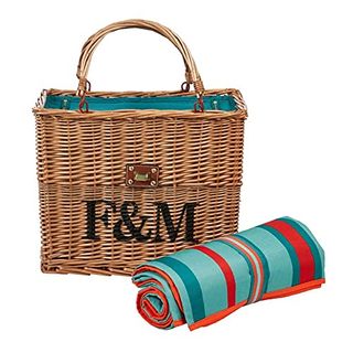 2021年 防水 レジャーシート ピクニックマット 付き 保冷 ウィッカー ピクニック バスケット Fortnum & Mason (フォートナム & メイソン)のサムネイル画像 2枚目