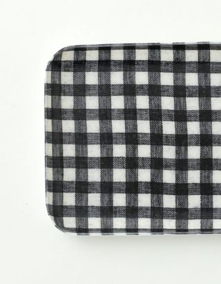 fog linen work リネンコーティングトレイ(S)ネイビーホワイトチェックの画像 2枚目