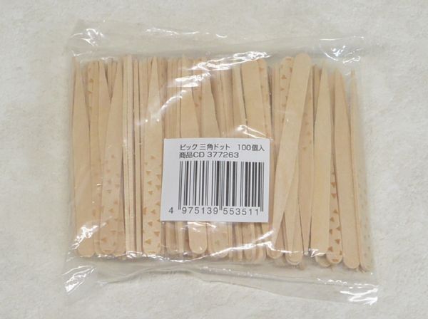 木製ピック三角ドット 100本入り 大黒工業株式会社のサムネイル画像 3枚目