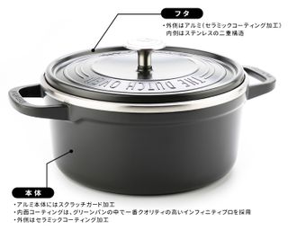 フェザーウェイト ココットラウンド(両手鍋） 22CM GREEN PAN（グリーンパン）のサムネイル画像 2枚目