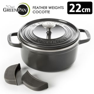 フェザーウェイト ココットラウンド(両手鍋） 22CM GREEN PAN（グリーンパン）のサムネイル画像