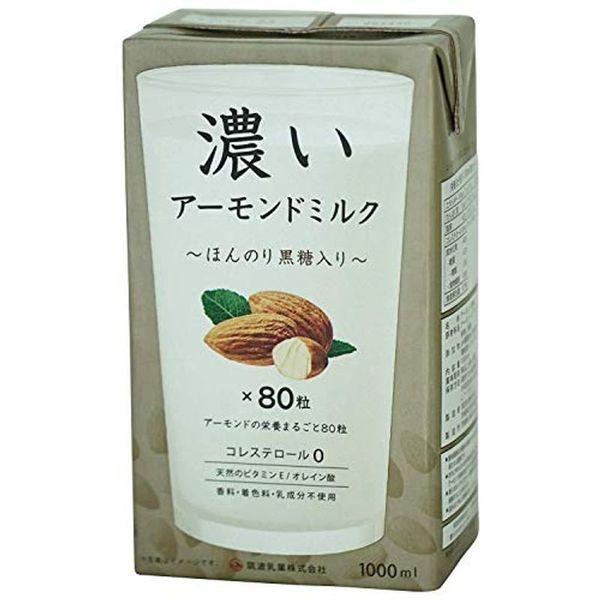 濃いアーモンドミルクほんのり黒糖入り　1000ml 筑波乳業のサムネイル画像 1枚目