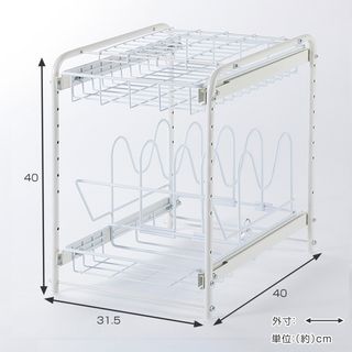 リビングートフライパンラック シンク下収納 幅 ワイヤー製 の画像 2枚目