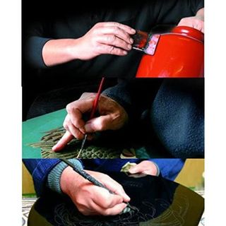 茶托 4.0寸 溜塗 貝貼梅（5枚組）　 山家漆器店（やまがしっきてん）のサムネイル画像 2枚目