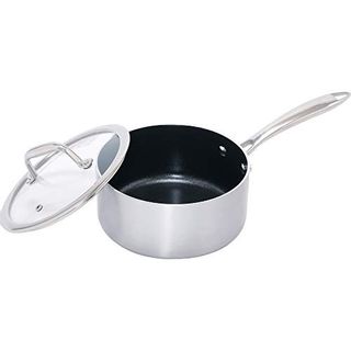 KITCHEN CHEF ダイヤモンドグレイス 片手なべ18cm DG-P18 シルバー アイリスオーヤマのサムネイル画像 1枚目