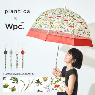 ビニール傘 plantica×Wpc. フラワーアンブレラプラスティック　レッドの画像 1枚目